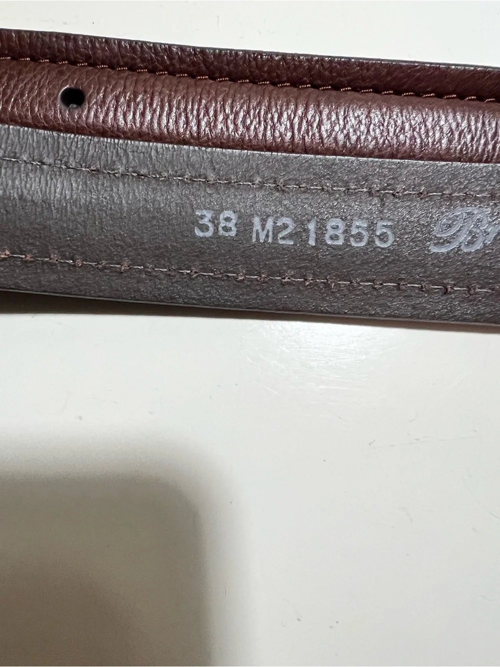 Men’s Brighton deep brown leather Belt in size 38 brass square buckle Made USA